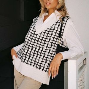 Princess Polly - Ashton Sweater Vest (White & Black)